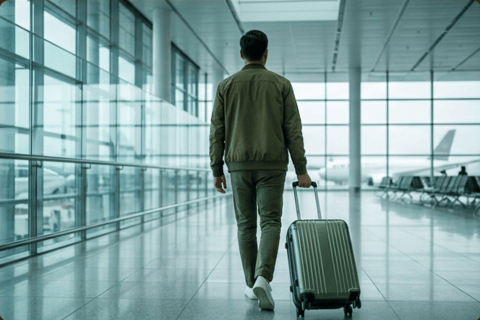 Traveler Lifestyle — Airport with Luggage